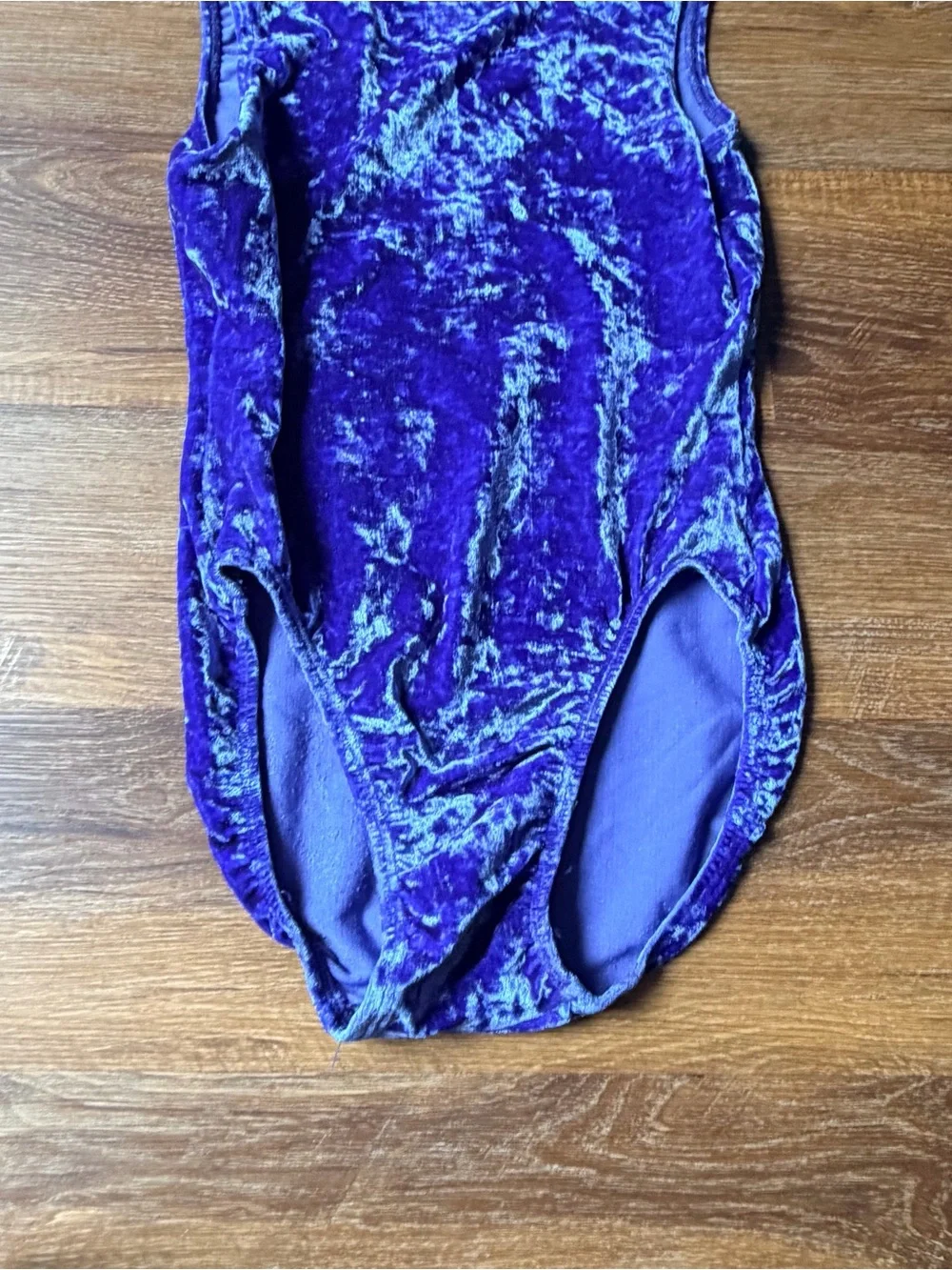 GK Elite Crushed Velvet Gymnastics Leotard Youth Large Royal Blue